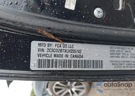 2020 Dodge Challenger R/T из США, поврежденный, VIN 2C3CDZBTXLH255742